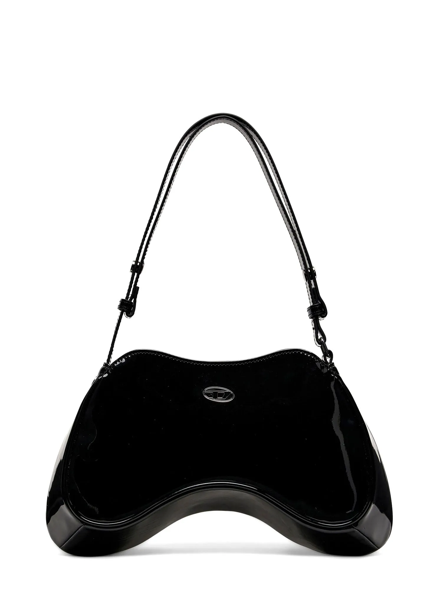 Recycled material shoulder bag with frontal Oval-D logo