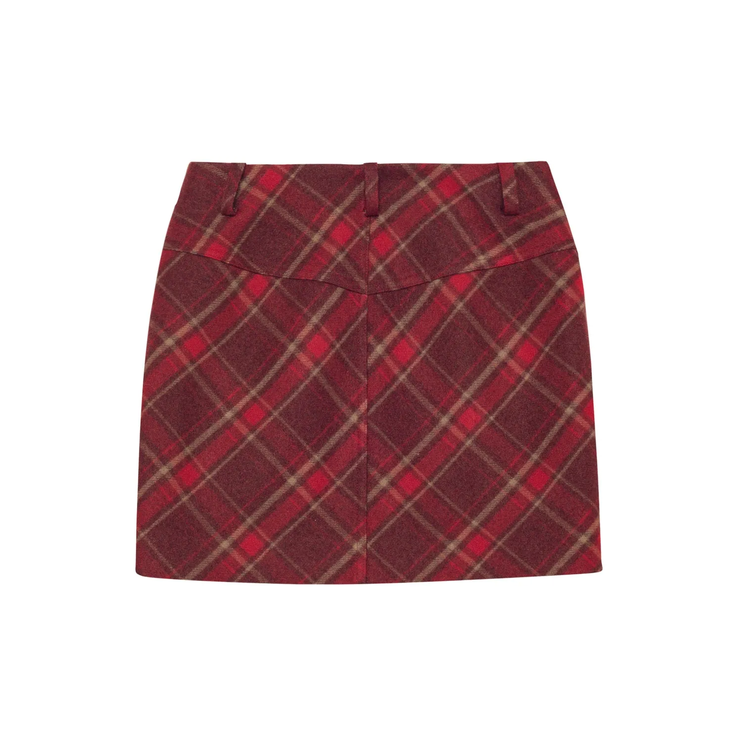 Red Checkered Skirt-