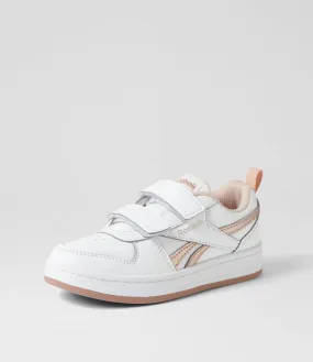 REEBOK Royal Prime 2 Jnr White Gold Proud Pink Leather Sneakers