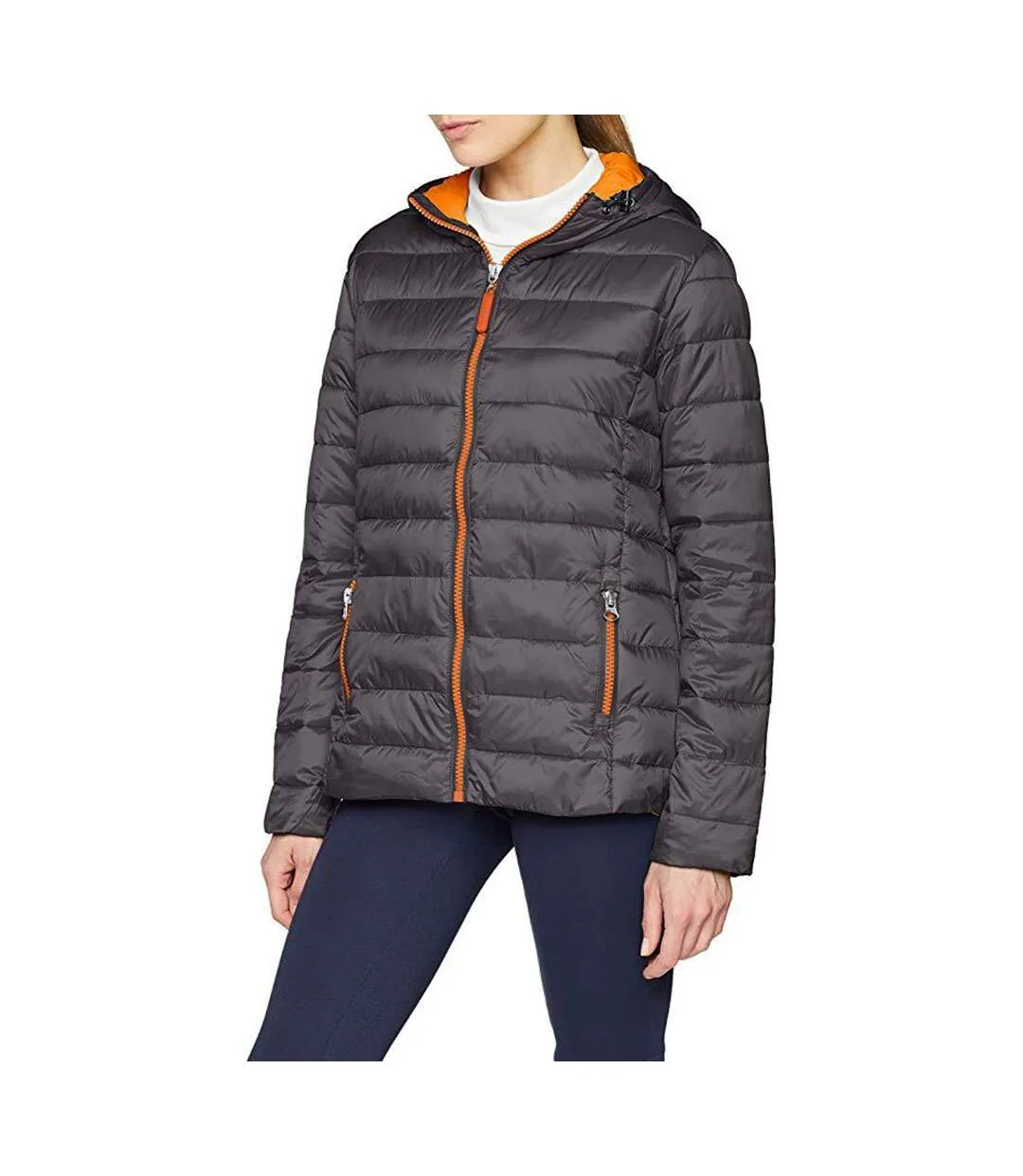 Result Urban Womens/Ladies Snowbird Hooded Jacket (Grey/Orange) - UTBC3254