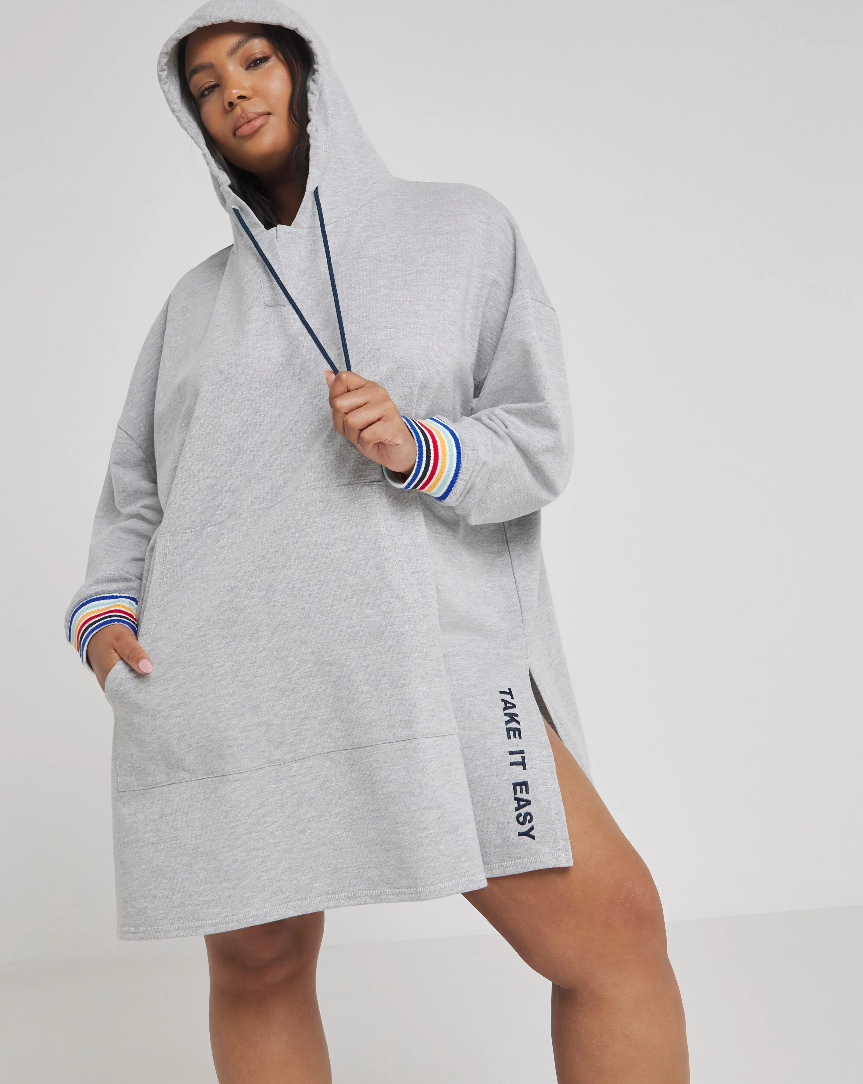 Retro Love Oversized Hooded Lounge Dress | Simply Be