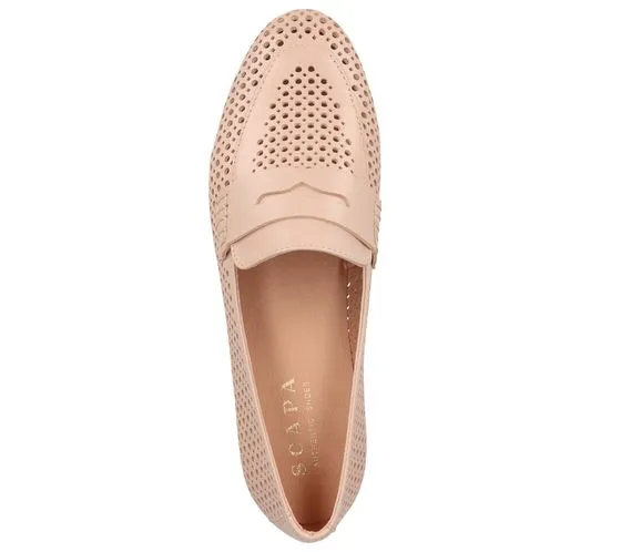 SCAPA Damen Echtleder-Slipper Loafer Sommer-Schuhe Schlupf-Schuhe 1079764-45 Beige