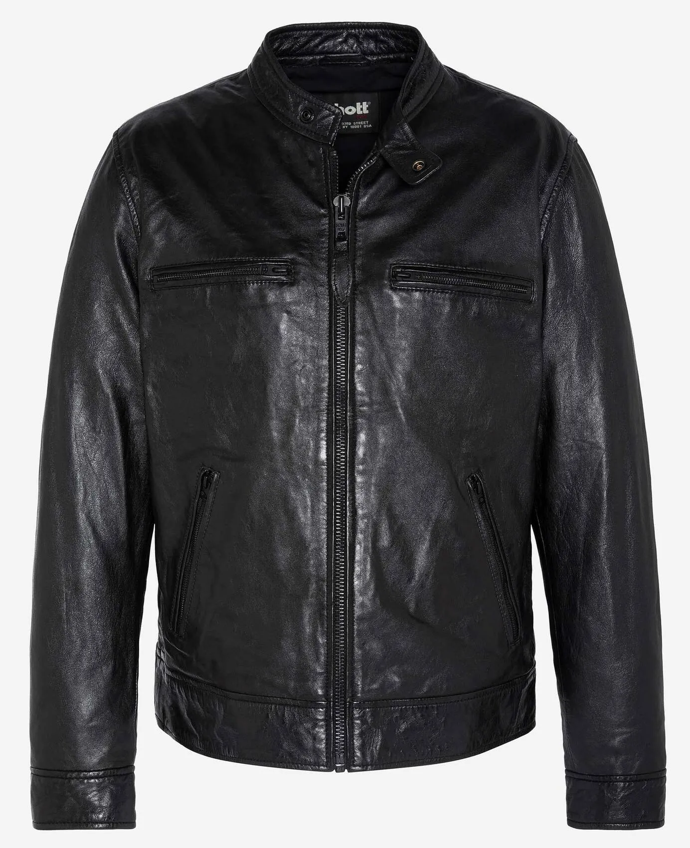 Schott men's black leather jacket lc newport x biker style