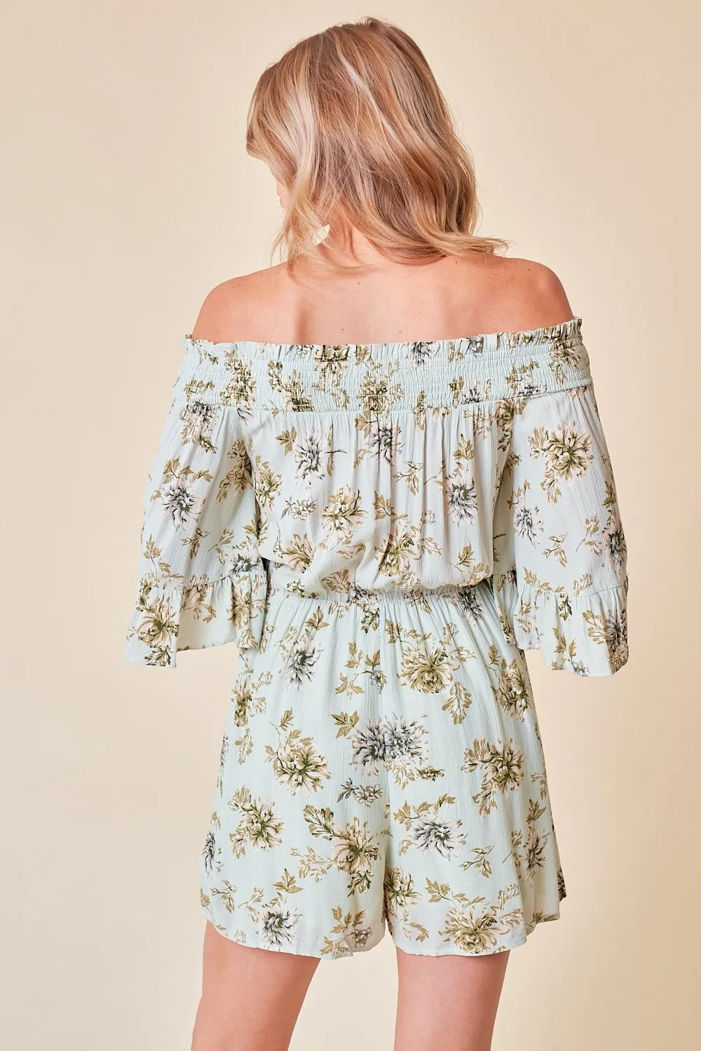 Short Floral Off Shoulder Romper