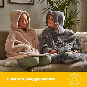 Silentnight Kids Snugsie Oversized Glow in the Dark Fleece Hoodie | Grattan