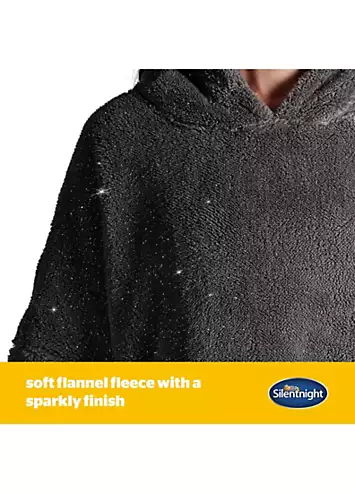 Silentnight Snugsie Oversized Charcoal Glitter Fleece Hoodie | Kaleidoscope