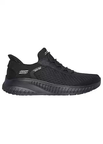 Skechers Black Bobs Squad Chaos in Colour Slip Ins Trainers | Grattan