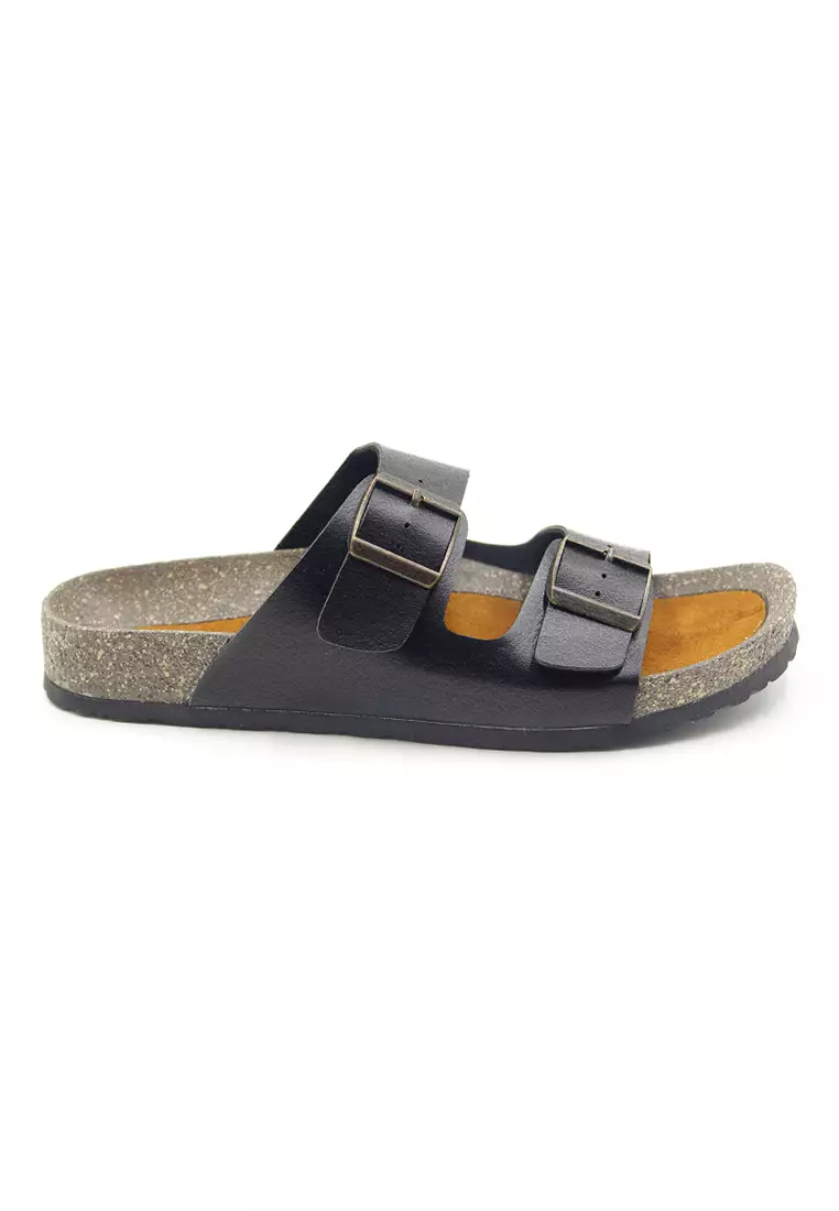 SoleSimple Athens - Black Leather Sandals & Flip Flops & Slipper