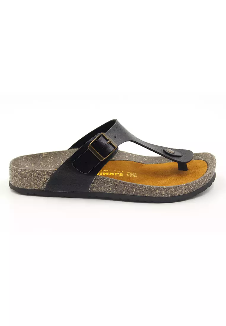 SoleSimple Berlin - Black Leather Sandals & Flip Flops & Slipper