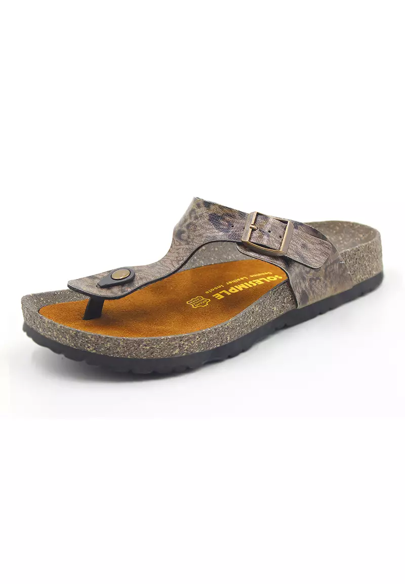 SoleSimple Rome - Leopard Bronze Sandals & Flip Flops & Slipper