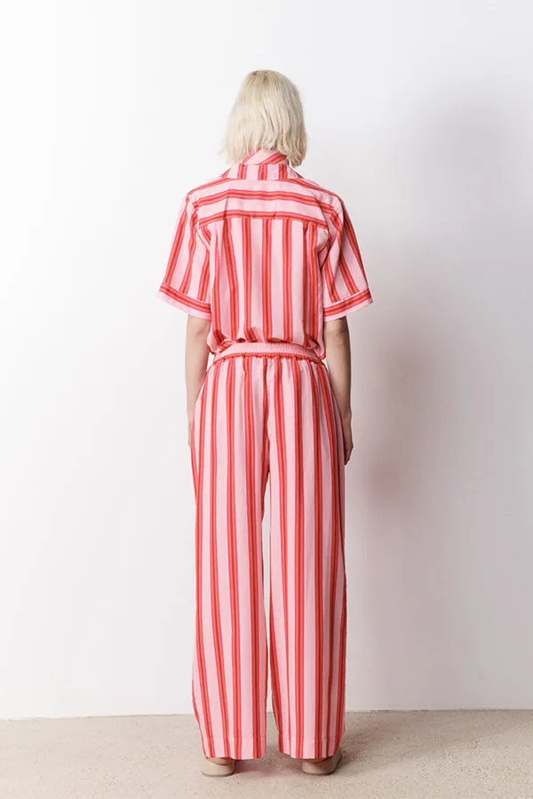 Stella Forest VALERA PINK & RED LOOSE STRIPED TROUSERS