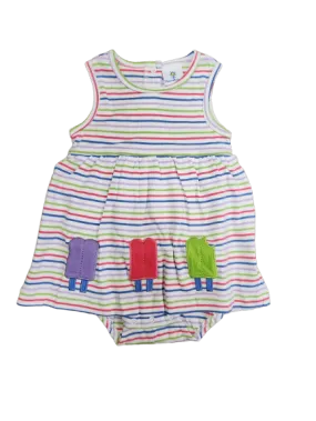 Stripe Knit Romper with Popsicle