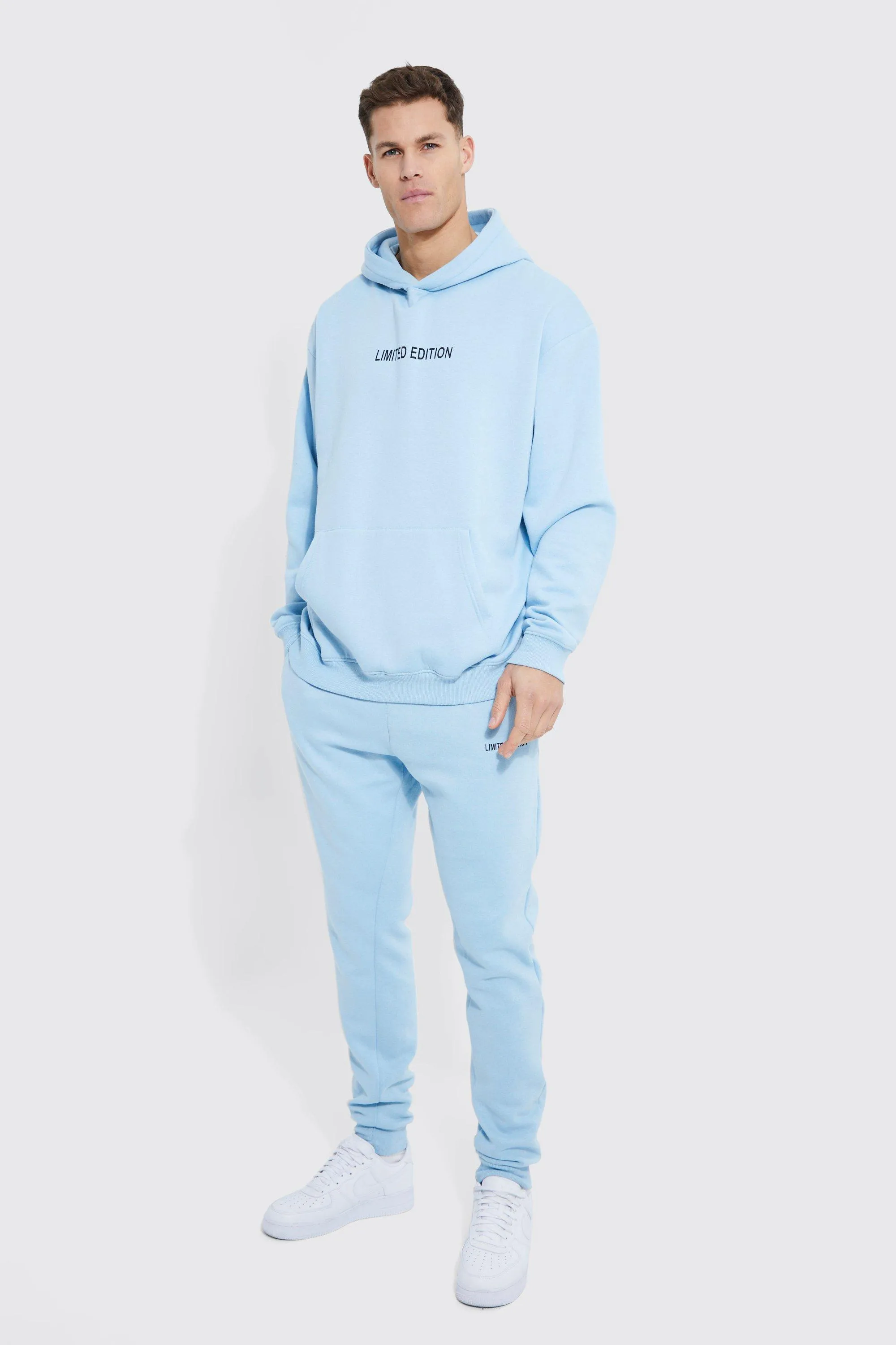 Tall Lightweight Man Oversized Hooded Tracksuit | boohooMAN UK