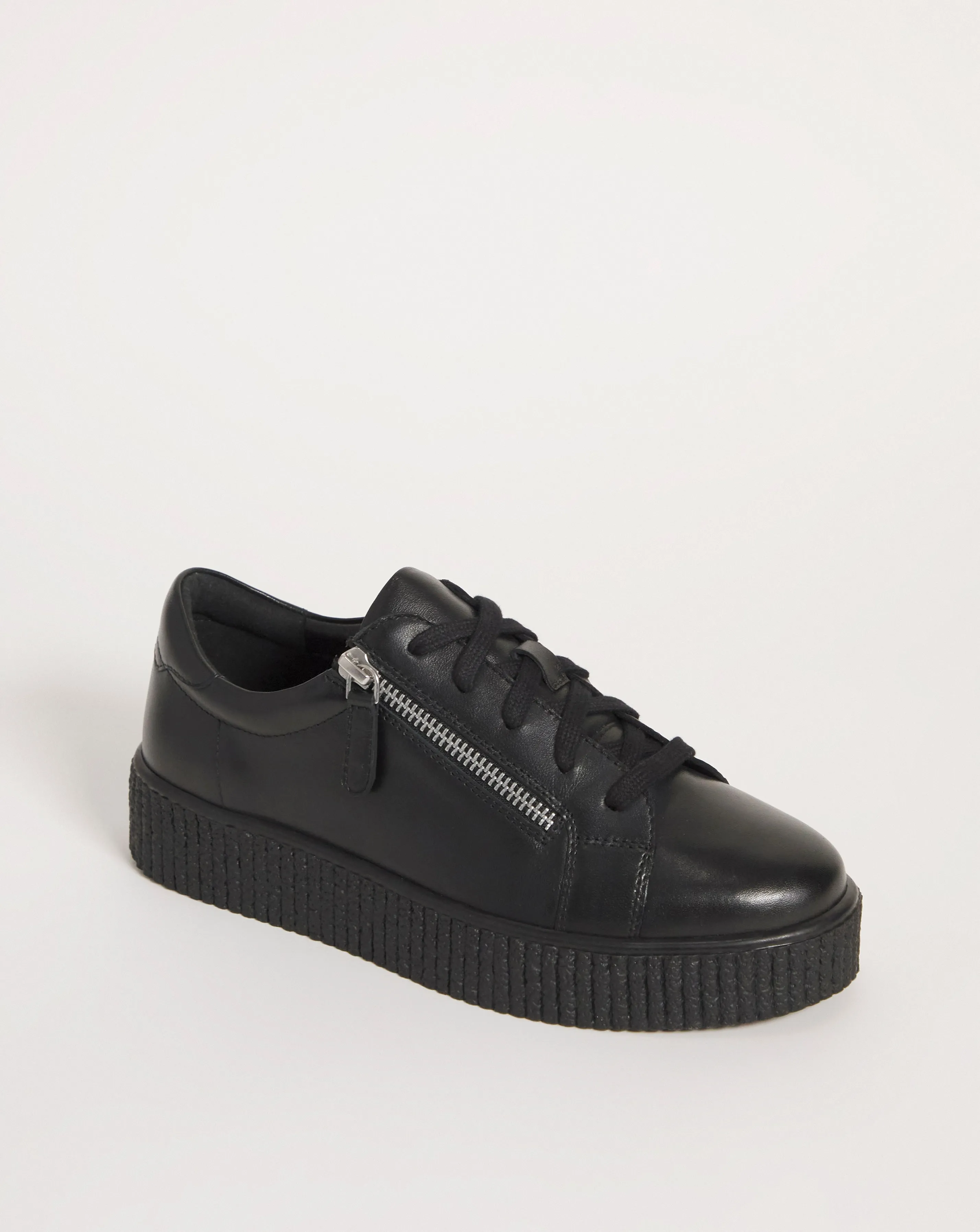 Talulah Leather Side Zip Trainers Extra Wide EEE Fit | Simply Be