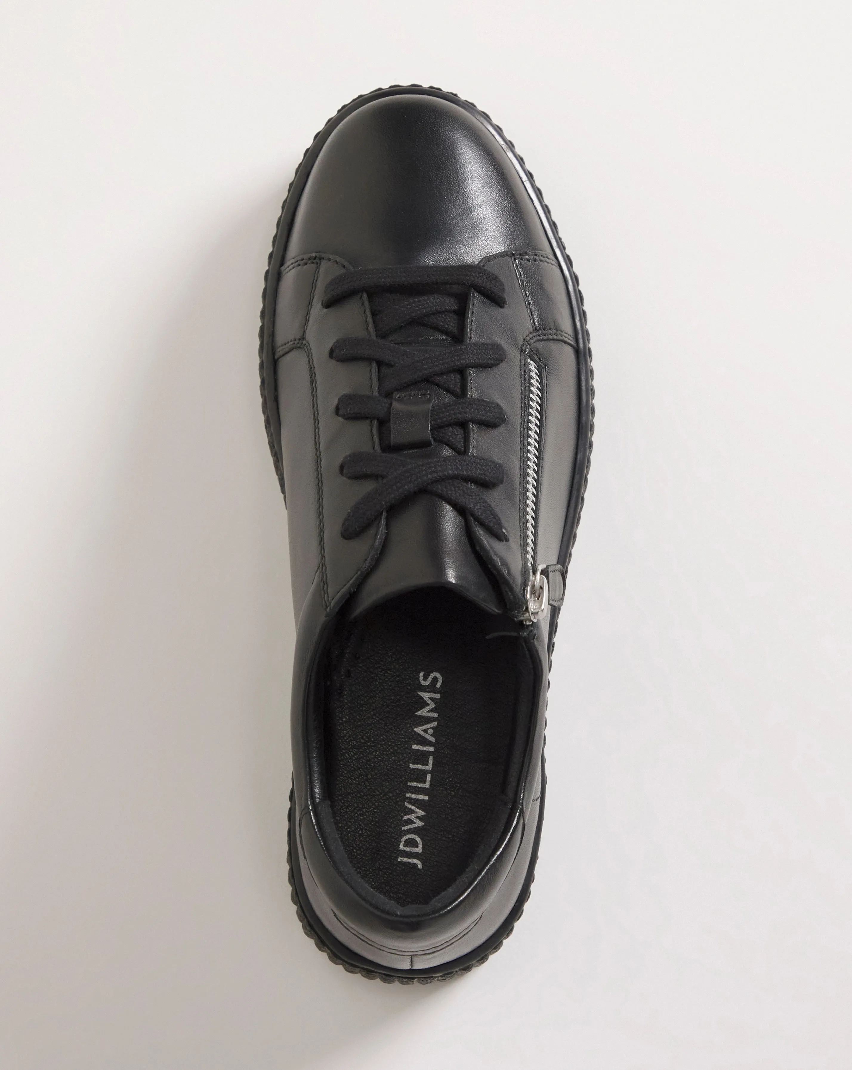 Talulah Leather Side Zip Trainers Extra Wide EEE Fit | Simply Be