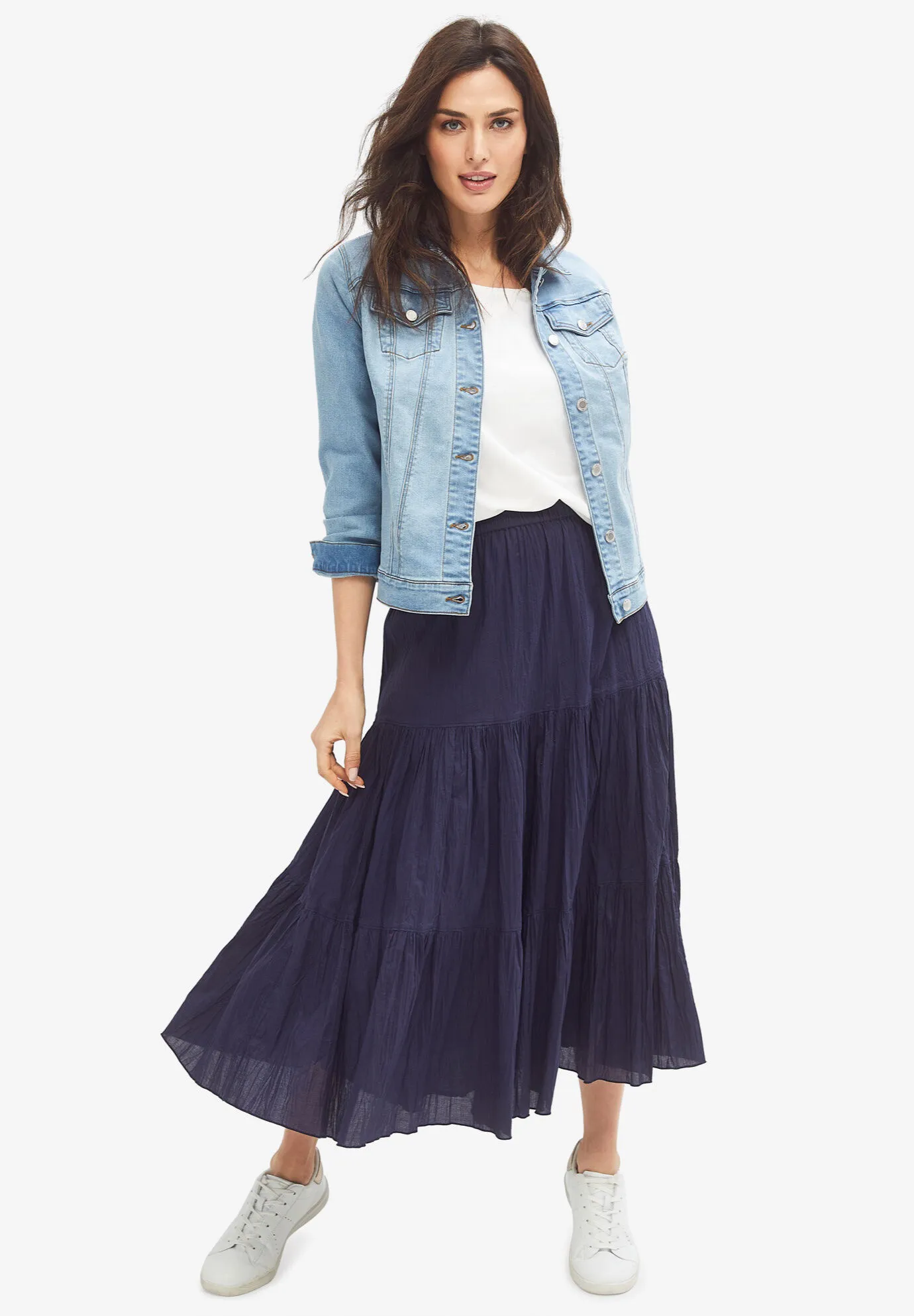 Tiered Crinkle Skirt