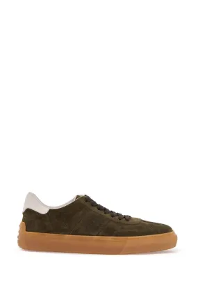 Tod's Olive Green Suede Lace Up Shoes With Non Slip Sole