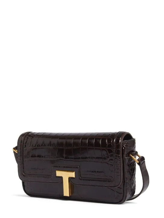 Tom Ford   E/W embossed leather shoulder bag 