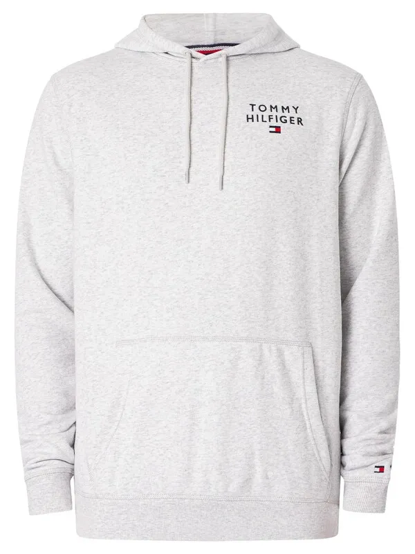 Tommy Hilfiger Lounge Chest Logo Pullover Hoodie - Ice Grey Heather