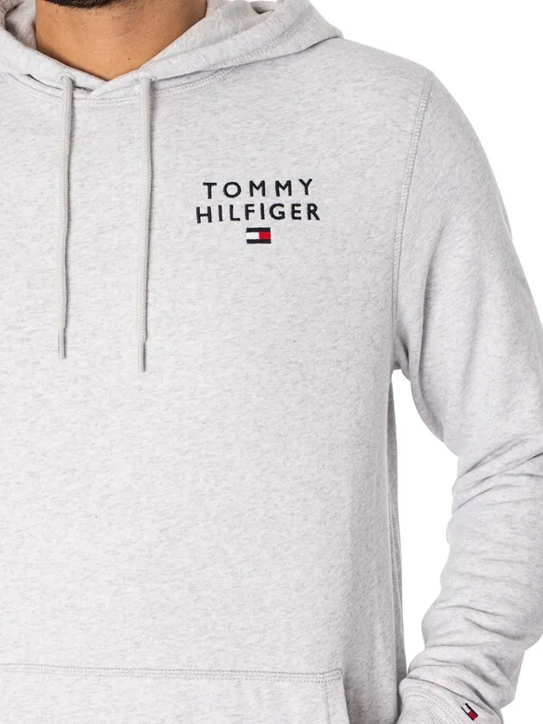 Tommy Hilfiger Lounge Chest Logo Pullover Hoodie - Ice Grey Heather