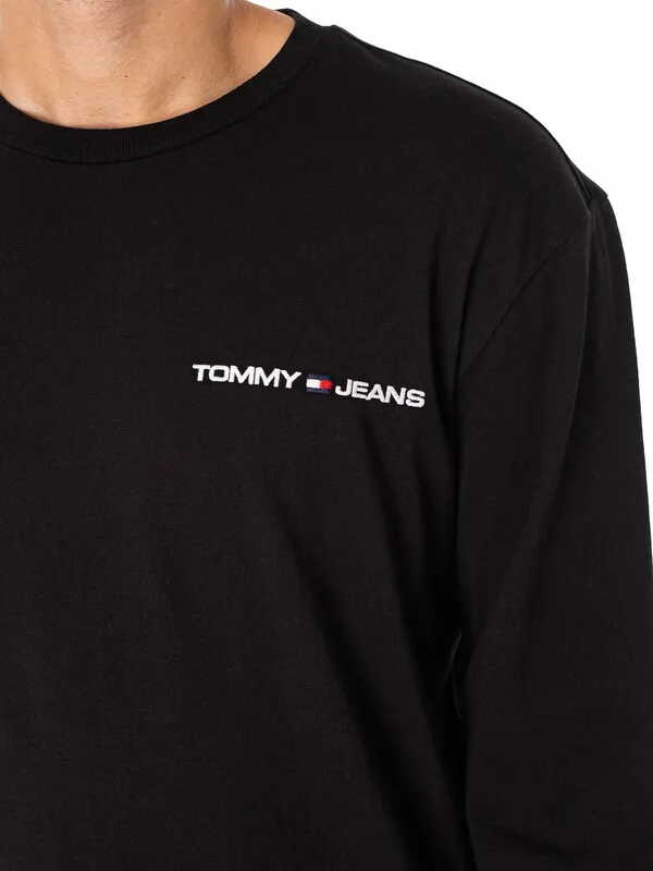 Tommy Jeans Classic Linear Chest Longsleeved T-Shirt - Black