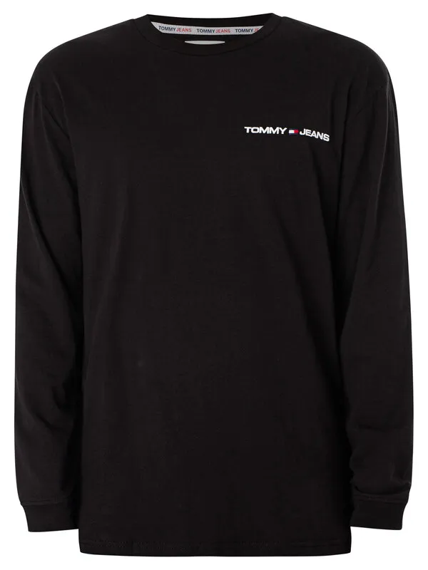 Tommy Jeans Classic Linear Chest Longsleeved T-Shirt - Black