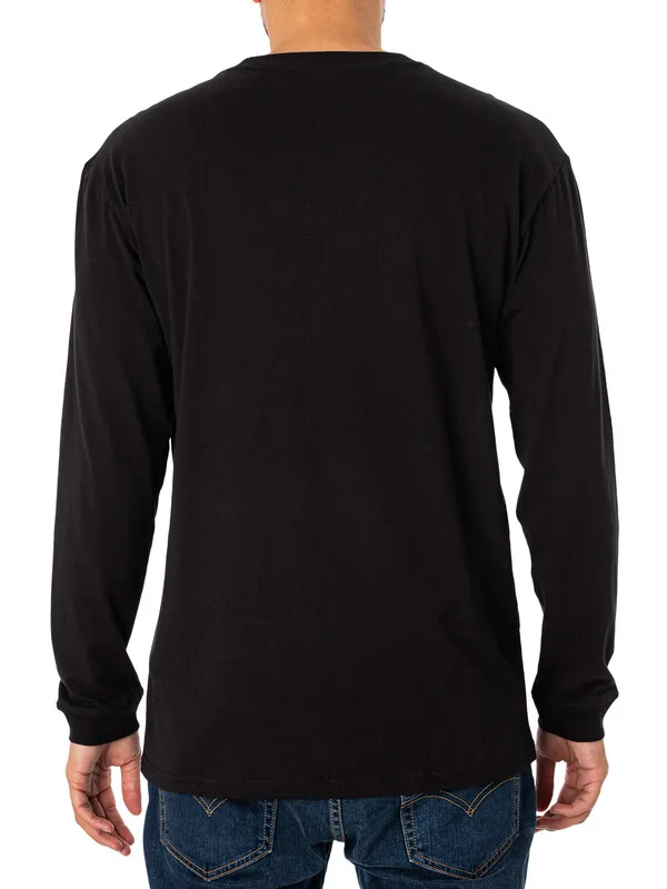 Tommy Jeans Classic Linear Chest Longsleeved T-Shirt - Black