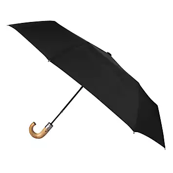 Totes ECO-BRELLA® Auto Open Wood Crook Handle Umbrella | Grattan