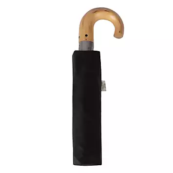 Totes ECO-BRELLA® Auto Open Wood Crook Handle Umbrella | Grattan