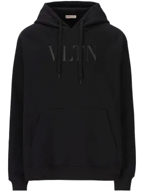 VALENTINO GARAVANI VLTN Logo Black Cotton Hoodie - Size L