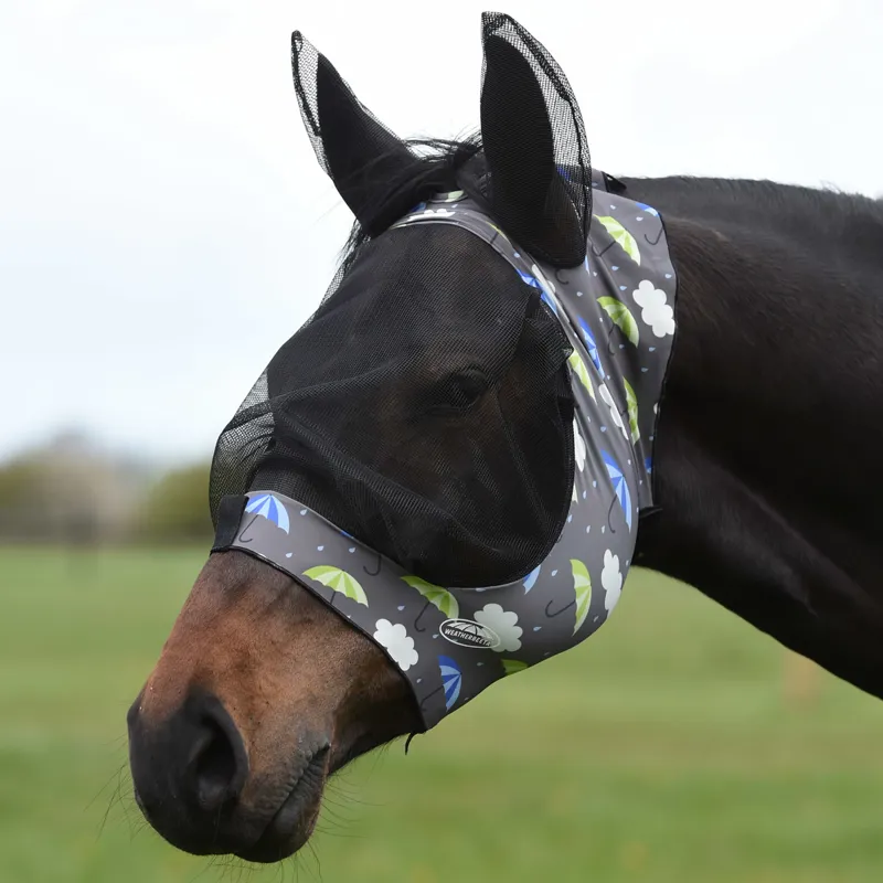 WeatherBeeta Deluxe Stretch Eye Saver with Ears Fly Mask - Umbrella