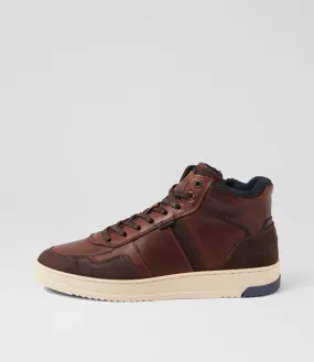 WILD RHINO Aoraki Brown Leather Sneakers