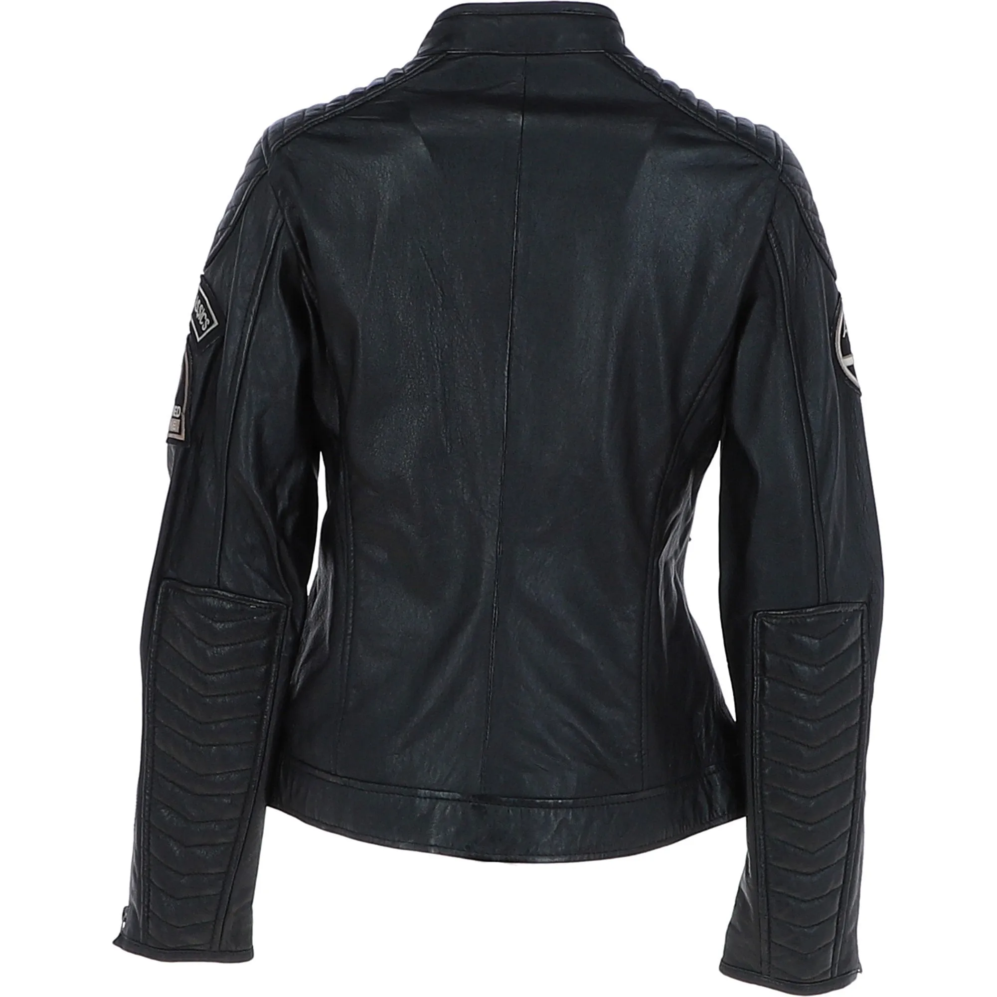 Women's Fashion Leather Biker Style Jacket Black: 1127