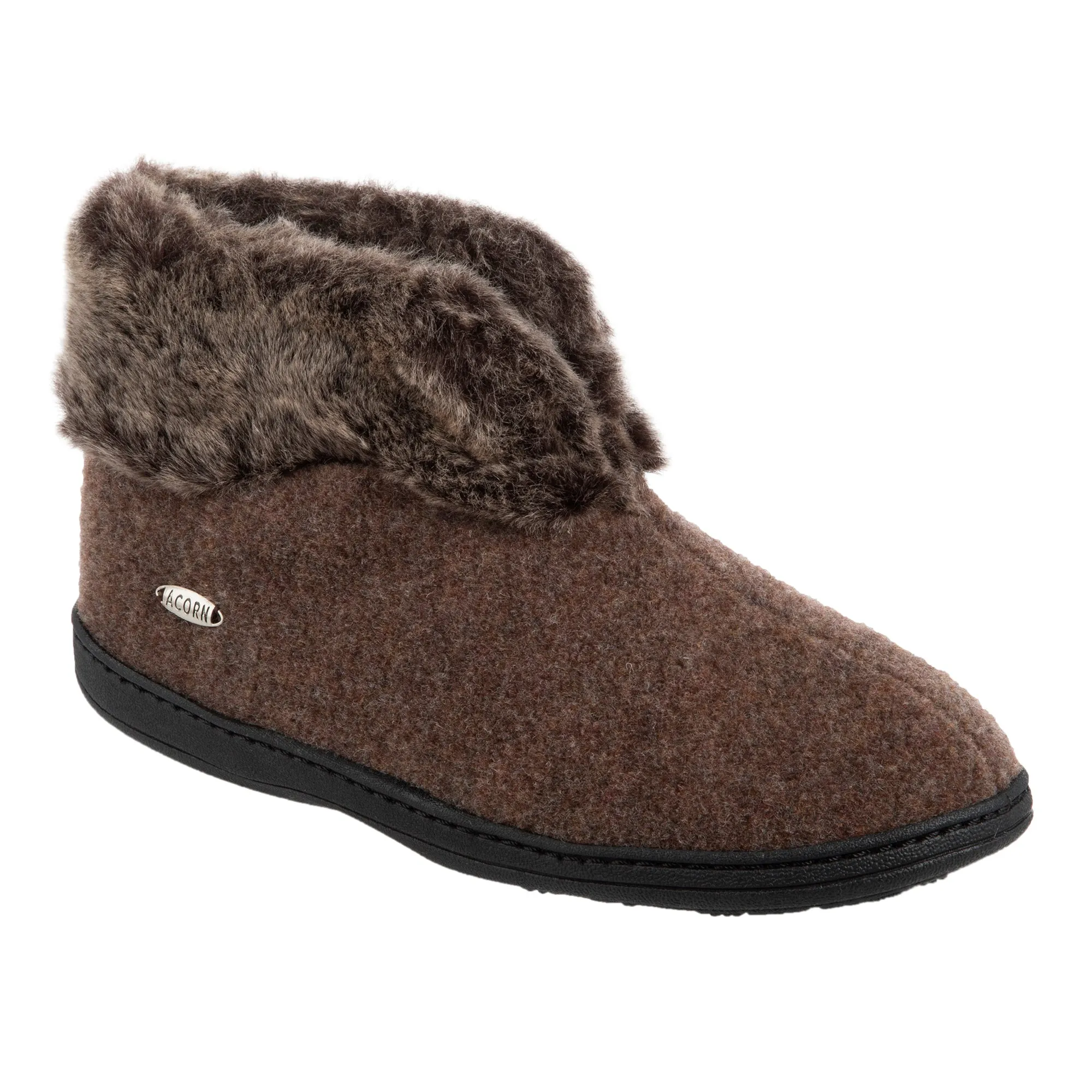 Women's Faux Fur Chinchilla Bootie Slipper with Indoor/Outdoor Sole