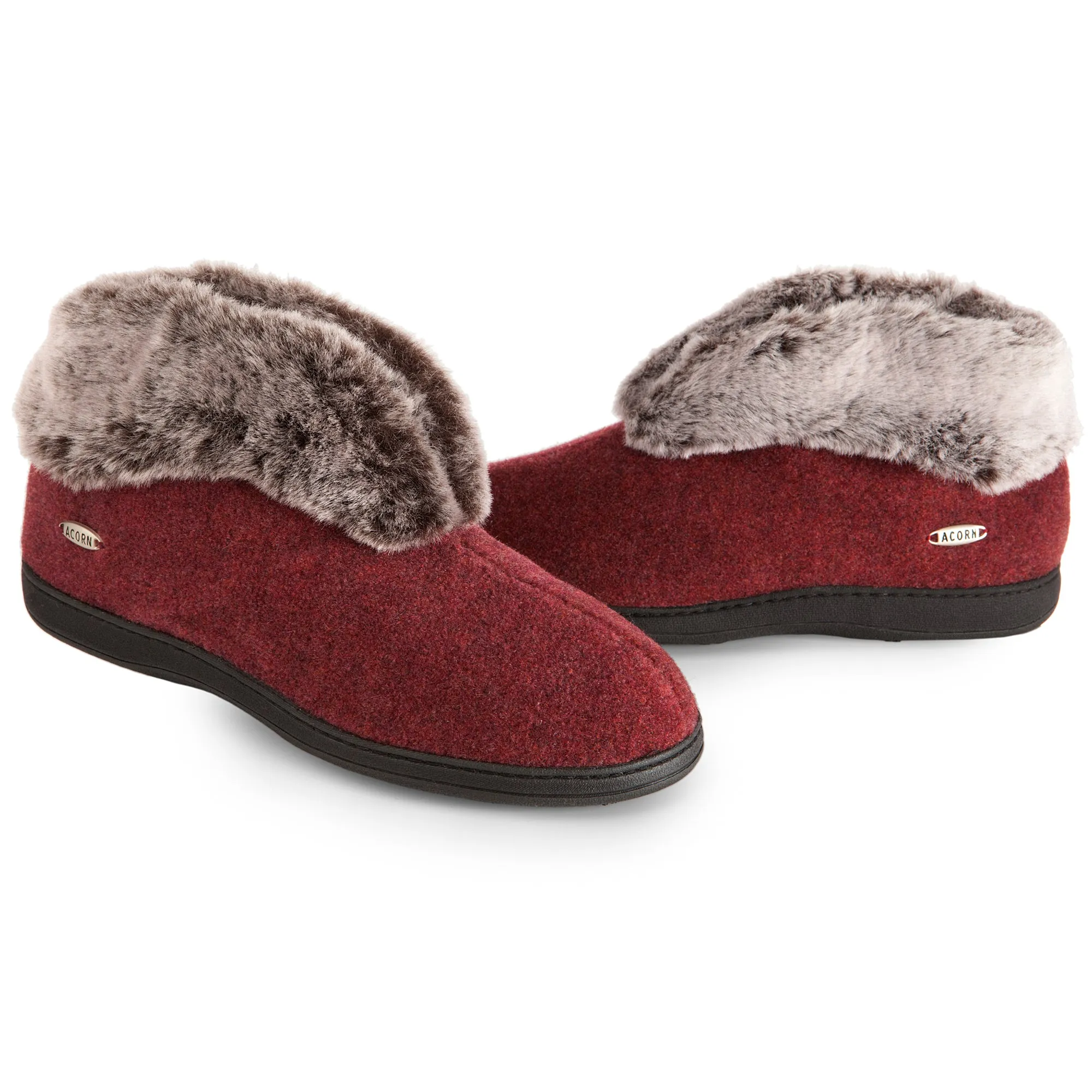 Women's Faux Fur Chinchilla Bootie Slipper with Indoor/Outdoor Sole