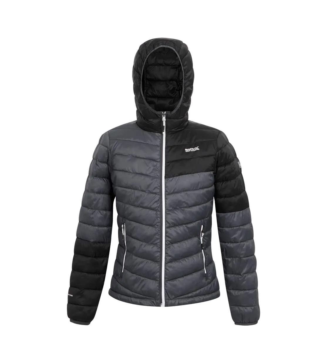 Womens/ladies hillpack ii hooded padded jacket seal grey/black Regatta