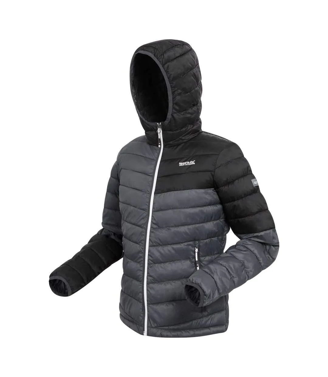 Womens/ladies hillpack ii hooded padded jacket seal grey/black Regatta