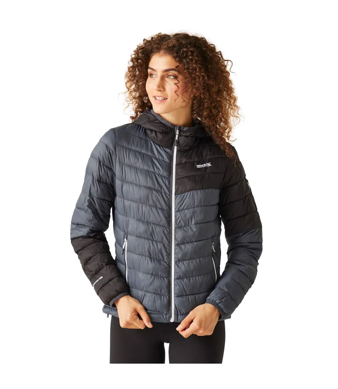 Womens/ladies hillpack ii hooded padded jacket seal grey/black Regatta