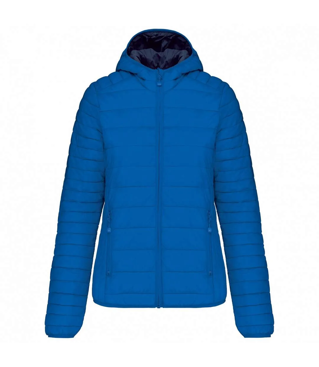 Womens/ladies lightweight hooded padded jacket light royal blue Kariban