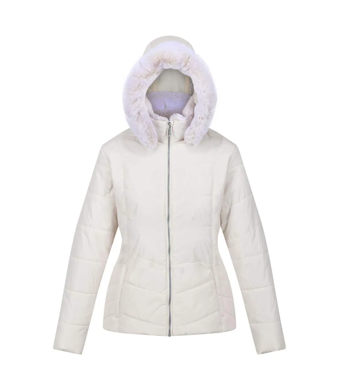 Womens/ladies wildrose baffled padded hooded jacket light vanilla Regatta