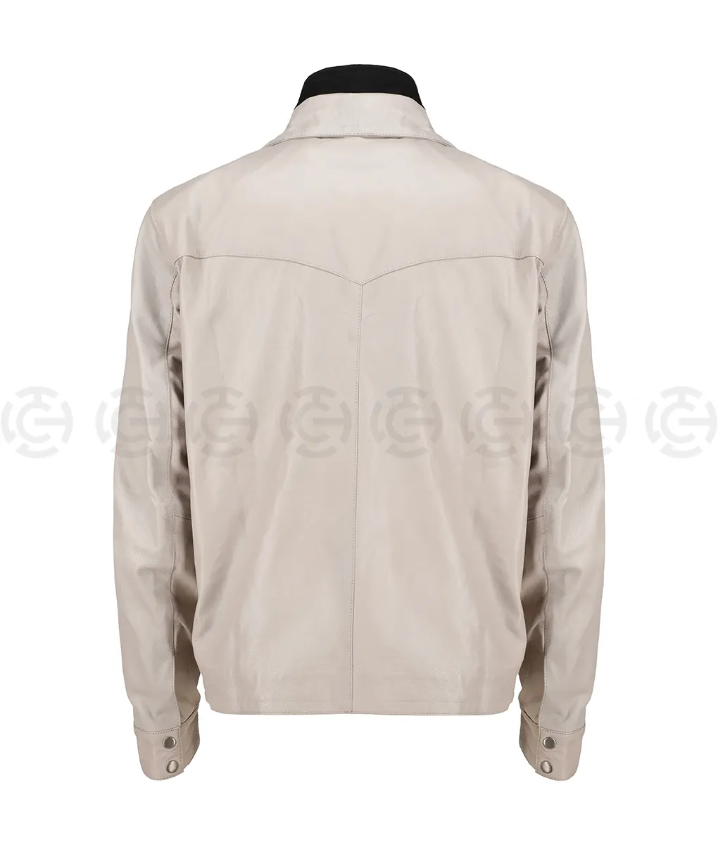 Yellowstone S5 John Dutton (Kevin Costner) Beige Leather Jacket | TLC